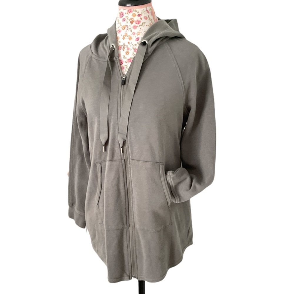 Athletic Women Casual Full Zip Up Hoodie Long Sleeve Jacket with Pockets Sz M